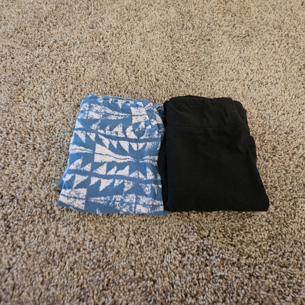 LuLaRoe Kids Leggings in Blue and Black